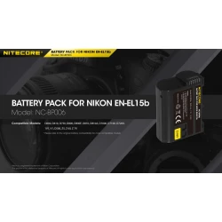 ΜΠΑΤΑΡΙΑ NITECORE for Nikon EN-EL15b, 7.2V , 2040mAh, 14.6Wh