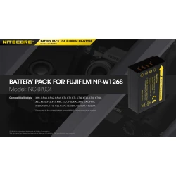 ΜΠΑΤΑΡΙΑ NITECORE for Fujifilm NP-W126S, 7.2V , 1140mAh, 8.4Wh
