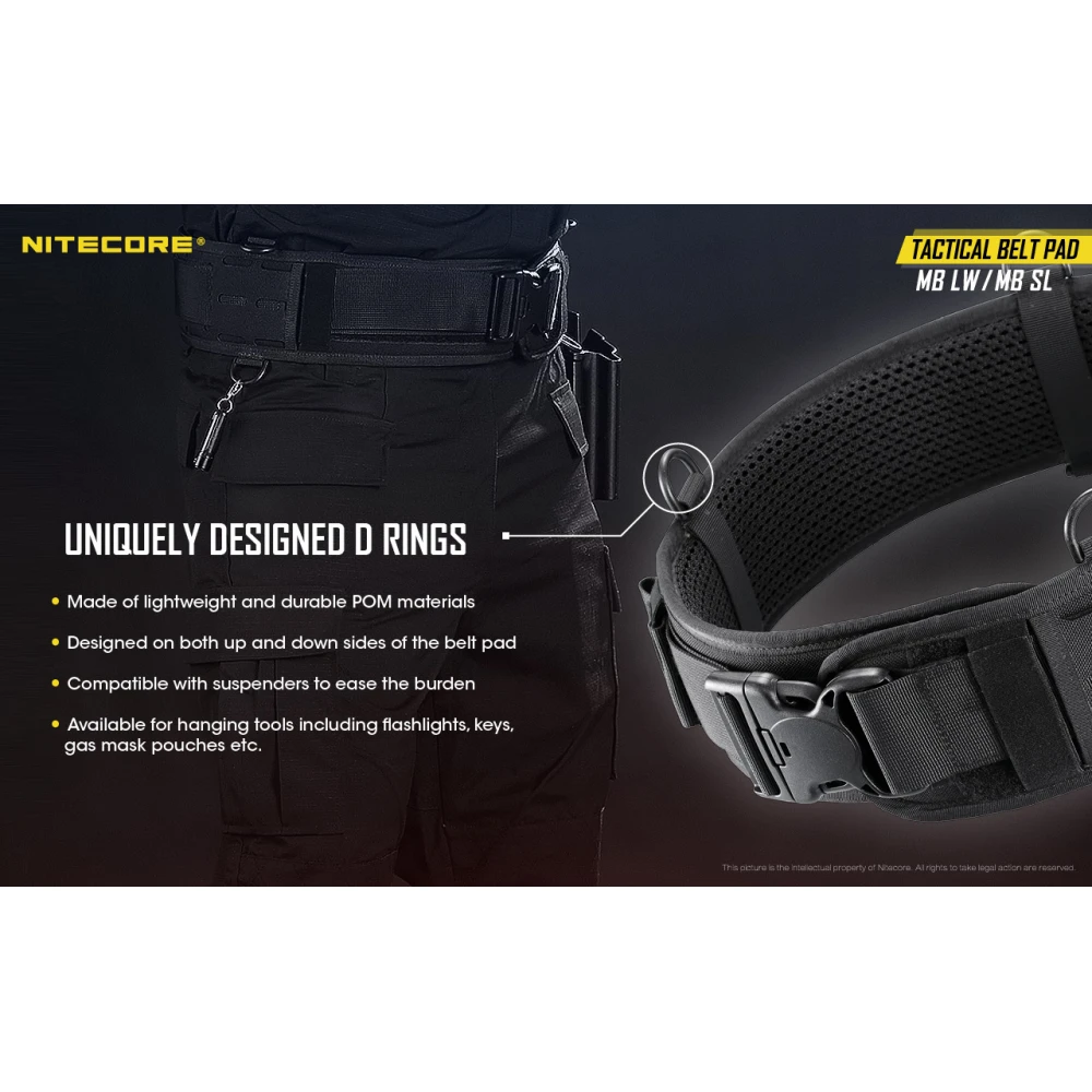 ΖΩΝΗ NITECORE Tactical belt pad, Lightweight, Black, XL