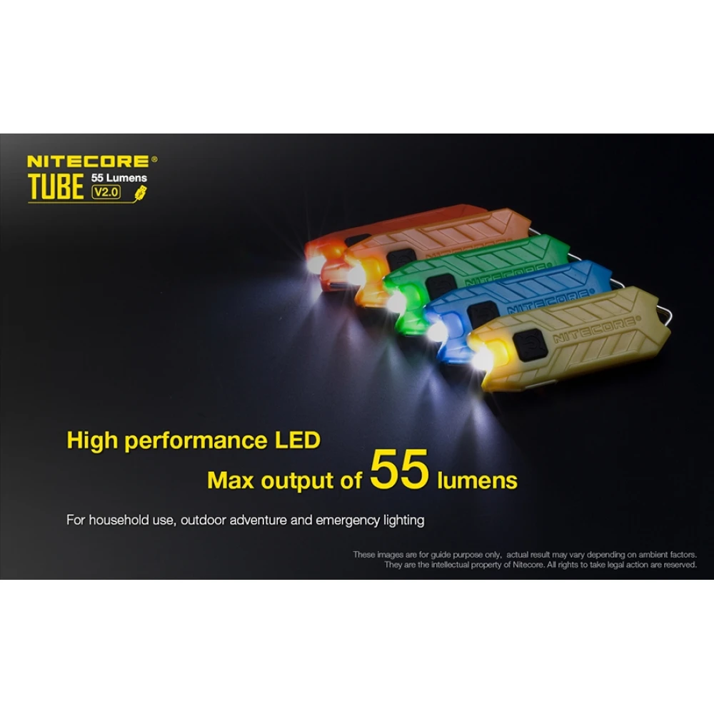 ΦΑΚΟΣ LED NITECORE TUBE, Black, V2.0, 55lumens