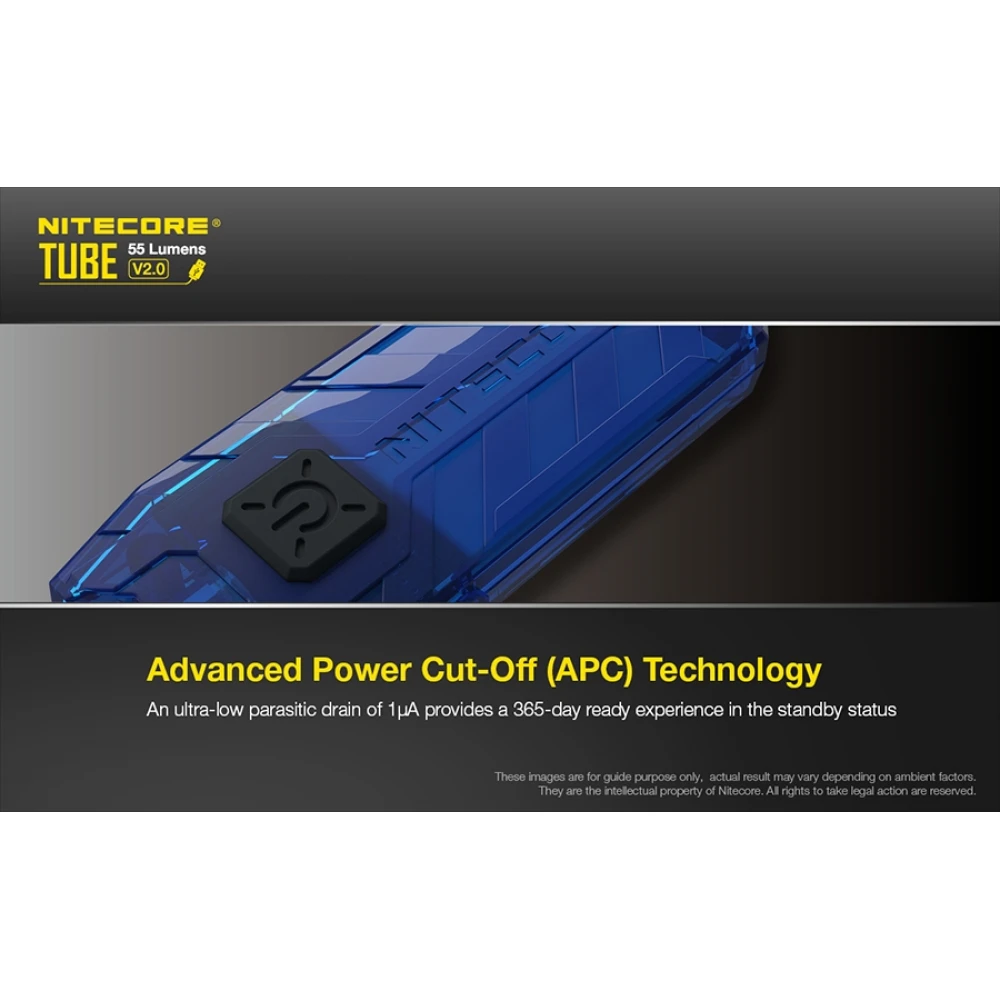 ΦΑΚΟΣ LED NITECORE TUBE, Black, V2.0, 55lumens