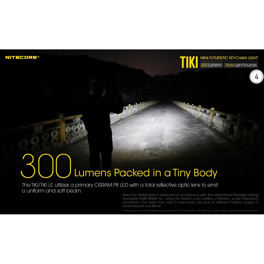 ΦΑΚΟΣ LED NITECORE TIKI LE, Black, 300 lumens