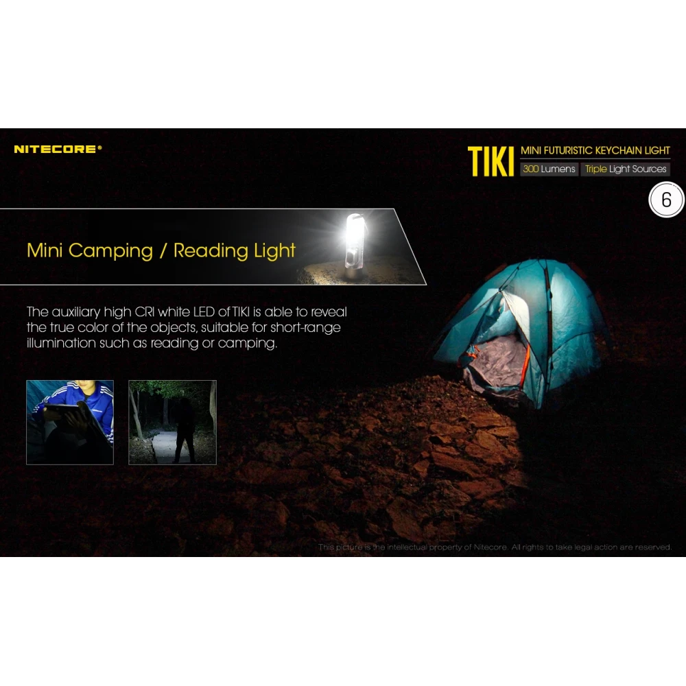 ΦΑΚΟΣ LED NITECORE TIKI LE, Black, 300 lumens