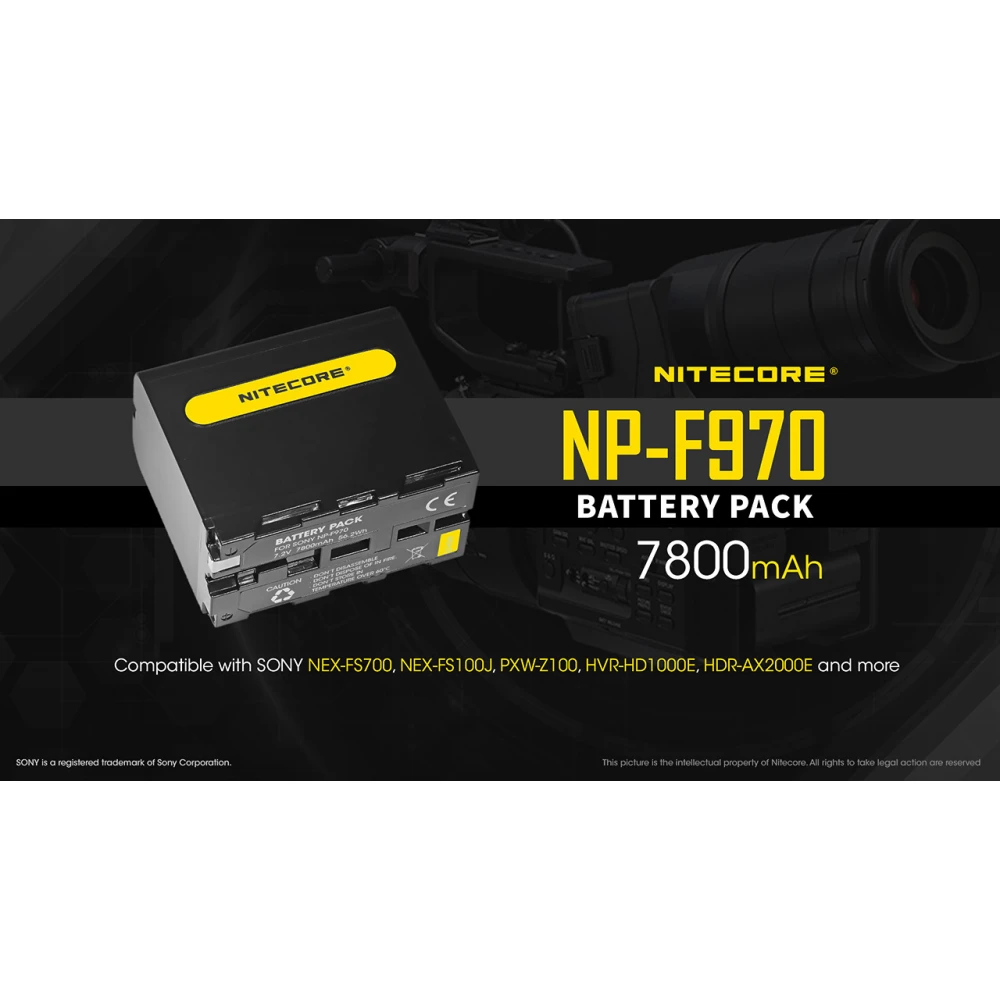 ΜΠΑΤΑΡΙΑ NITECORE NP-F970, 7.2V, 7800mAh, 56,2Wh