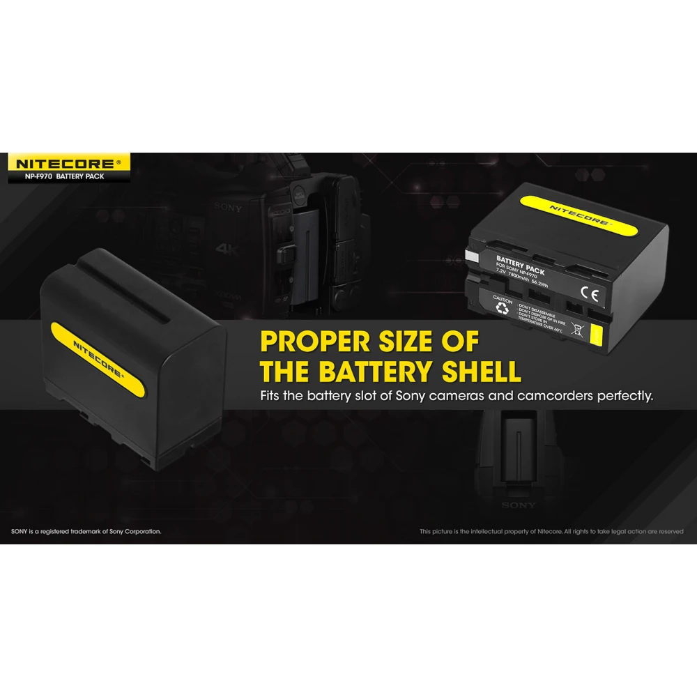 ΜΠΑΤΑΡΙΑ NITECORE NP-F970, 7.2V, 7800mAh, 56,2Wh