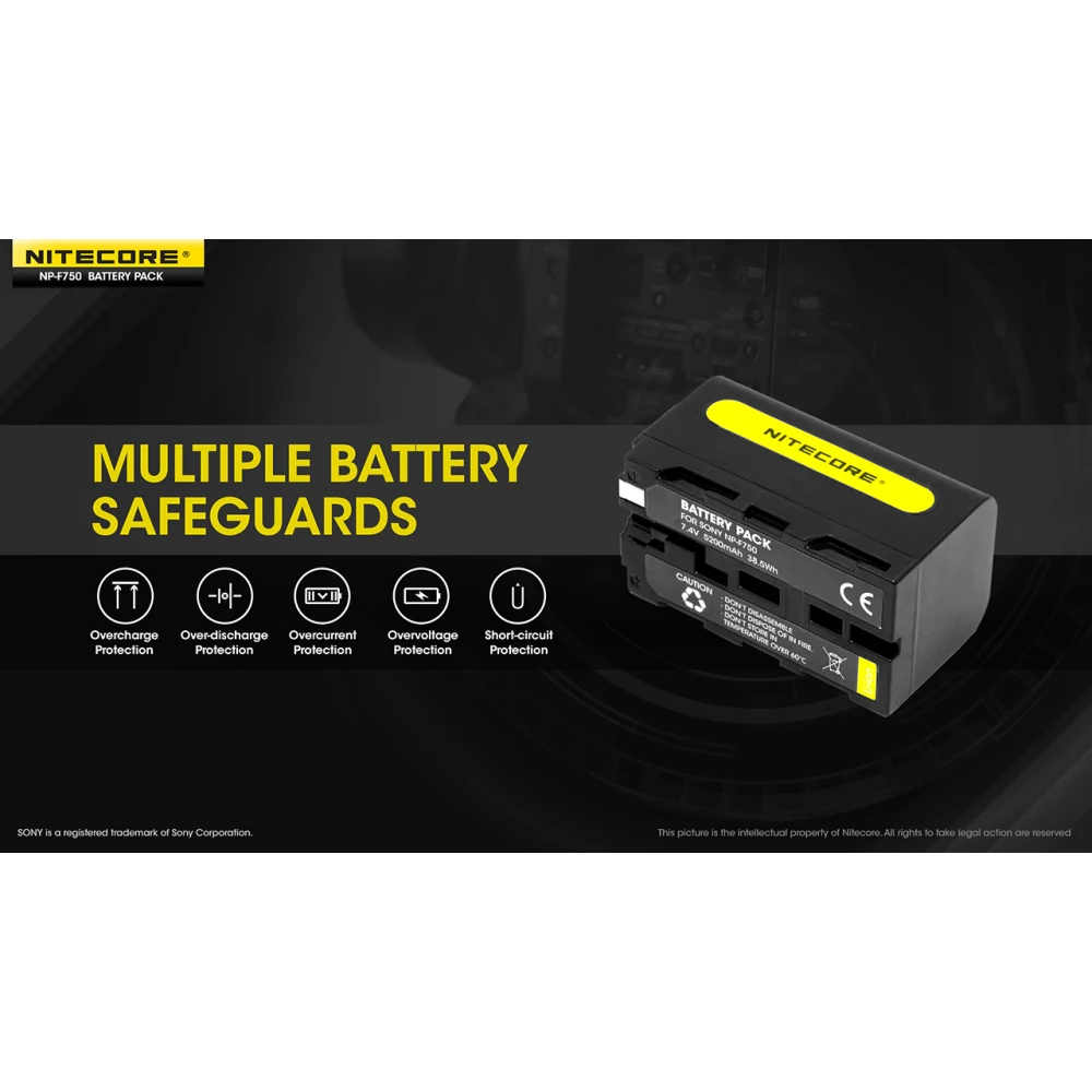 ΜΠΑΤΑΡΙΑ NITECORE NP-F750, για Sony, 7.4V, 5200mAh, 38,5Wh