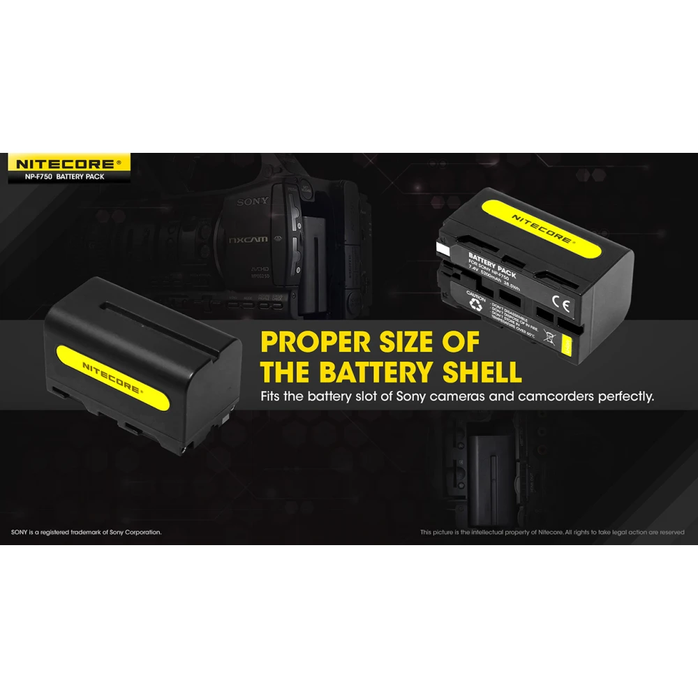 ΜΠΑΤΑΡΙΑ NITECORE NP-F750, για Sony, 7.4V, 5200mAh, 38,5Wh