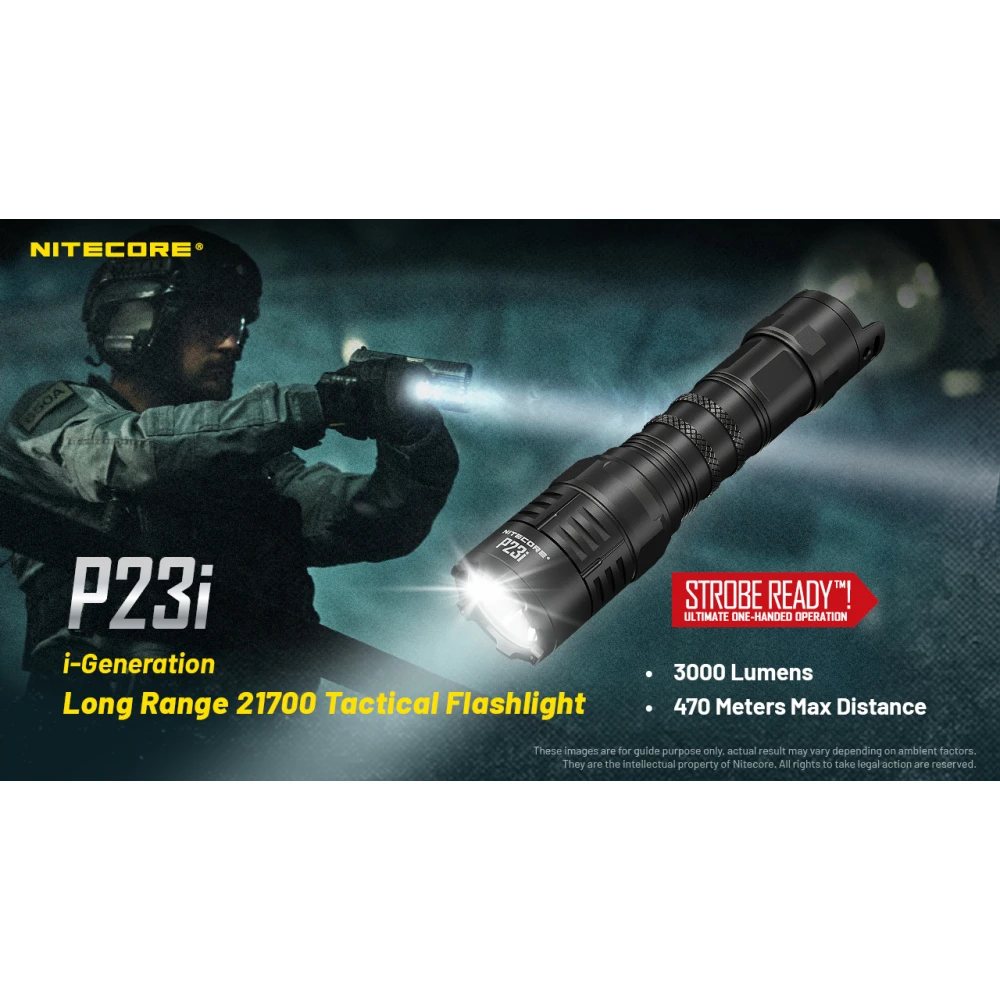 ΦΑΚΟΣ LED NITECORE PRECISE P23i, Tactical, Strobe Ready, 3000lm