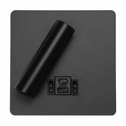 ΑΠΛΙΚΑ ΚΡΕΒΑΤΙΟΥ LED ΡΥΘΜΙΖΟΜΕΝΗ ΜΑΥΡΗ 3W ΤΕΤΡΑΓΩΝΗ - Spotlight