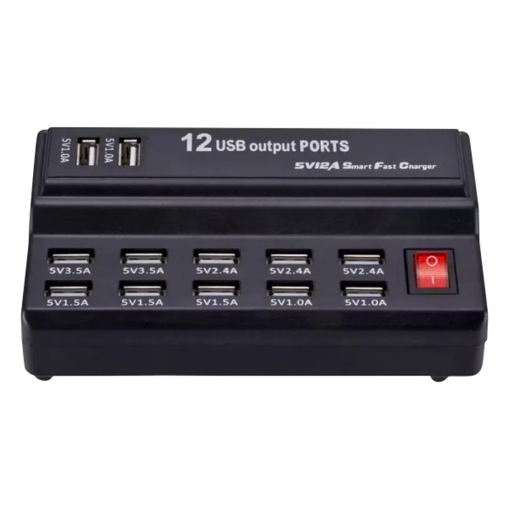 Πολυφορτιστής USB 12 θέσεων 5V | 12A - Spotlight