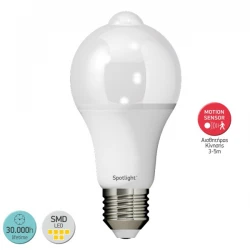 E27 A60 9WATT 4000K MOTION SENSOR