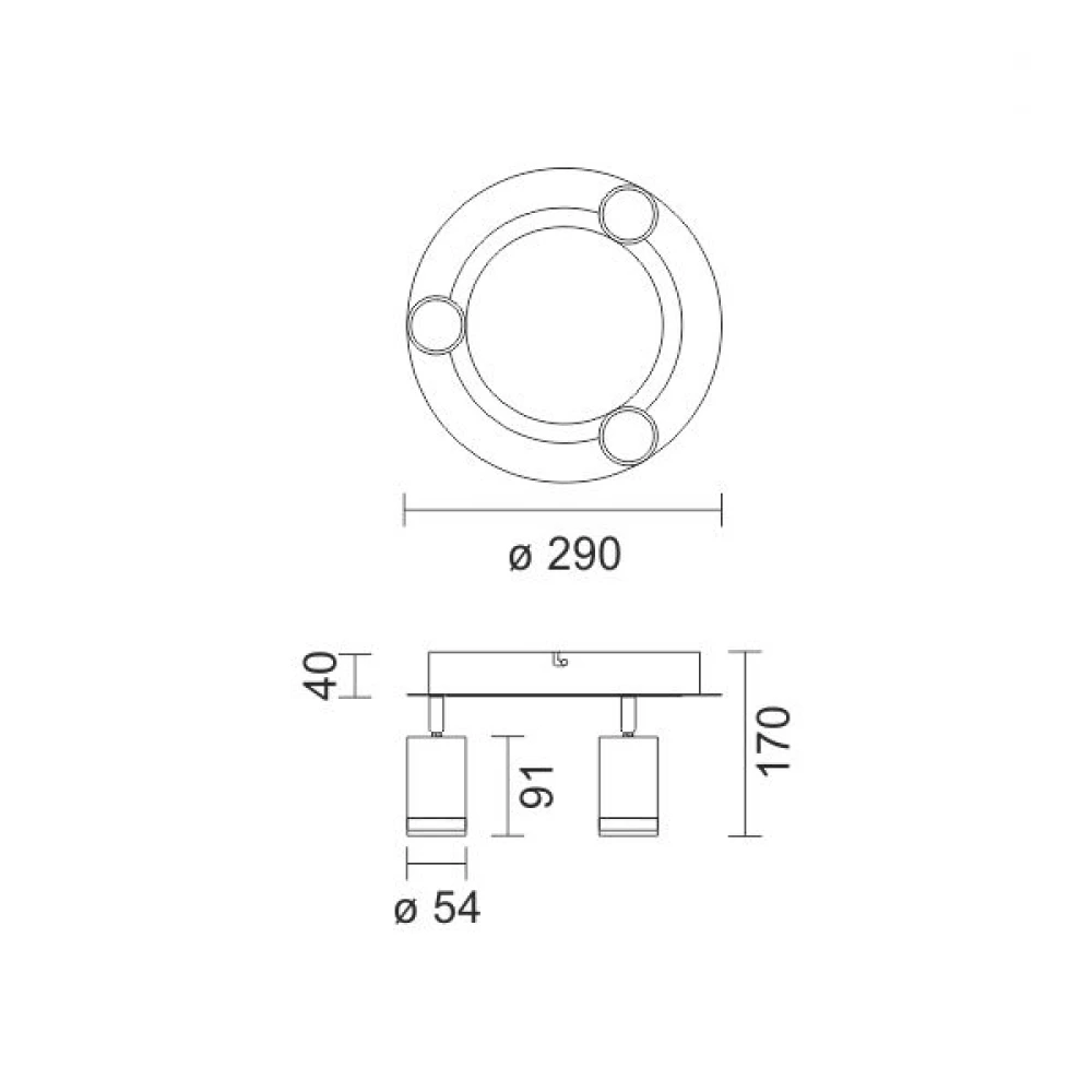ΠΛΑΦΟΝΙΕΡΑ 7W 3000K+GU10 - Spotlight