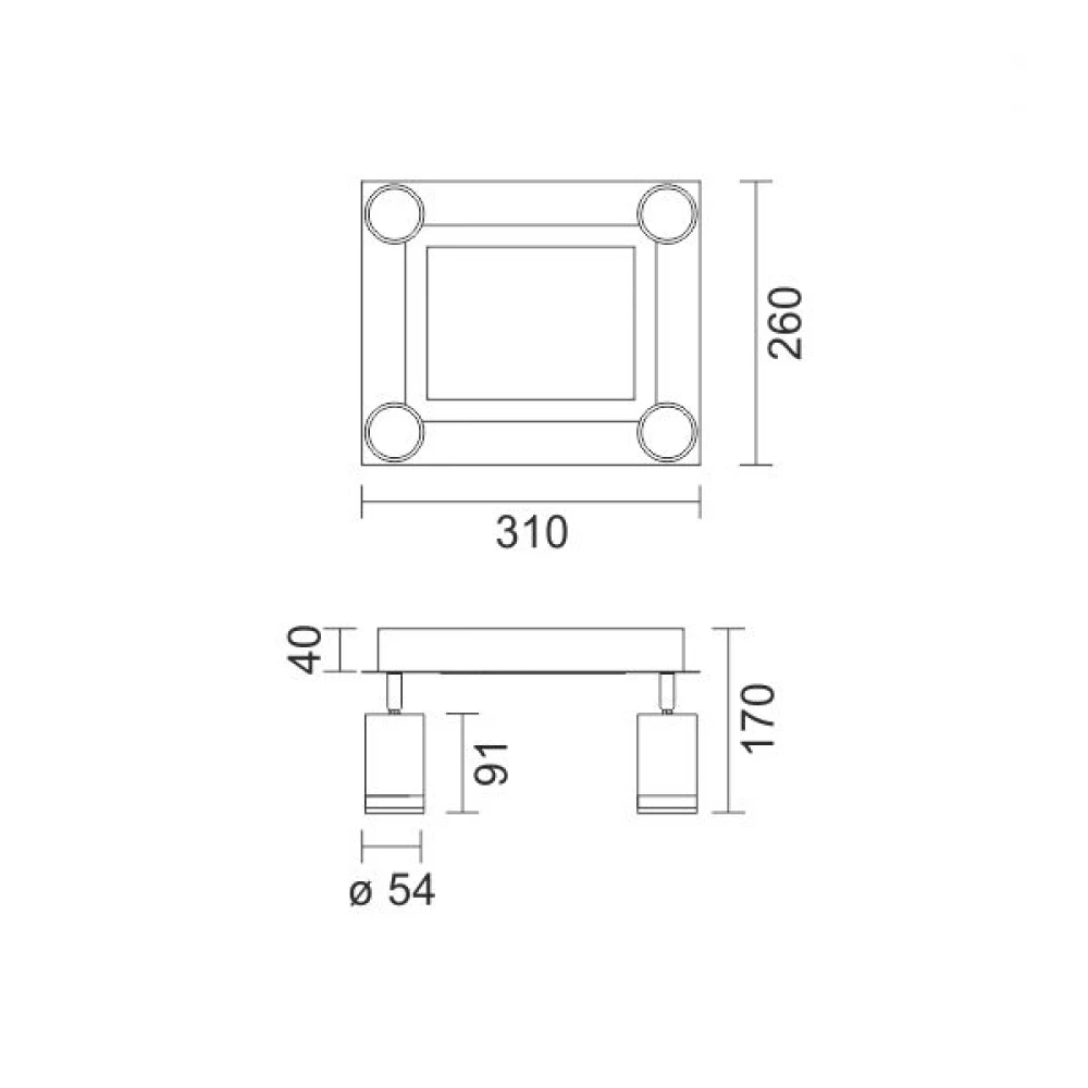 ΠΛΑΦΟΝΙΕΡΑ 9W 3000K+GU10 - Spotlight