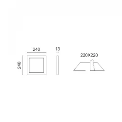 ΧΩΝΕΥΤΟ ΛΕΠΤΟ LED ΟΡΟΦΗΣ 24W CCT