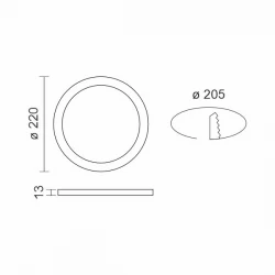 ΧΩΝΕΥΤΟ ΛΕΠΤΟ LED ΟΡΟΦΗΣ 18W CCT ΞΥΛΟ - Spotlight