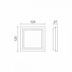 ΑΠΛΙΚΑ LED ΕΞΩΤΕΡΙΚΟΥ ΧΩΡΟΥ 3,8W CCT ΛΕΥΚΗ ΤΕΤΡΑΓΩΝΗ - Spotlight