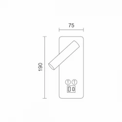 ΑΠΛΙΚΑ ΚΡΕΒΑΤΙΟΥ LED ΛΕΥΚΗ 3W - Spotlight