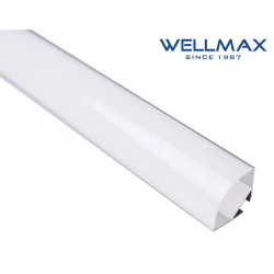 ΠΡΟΦΙΛ ΑΛΟΥΜΙΝΙΟΥ ΓΩΝΙΑΚΟ ΓΙΑ ΤΑΙΝΙΕΣ LED 20mm ΜΕ ΟΠΑΛ ΚΑΛΥΜΜΑ L=2m ΚΑΙ ΕΞΑΡΤΗΜΑΤΑ WELLMAX