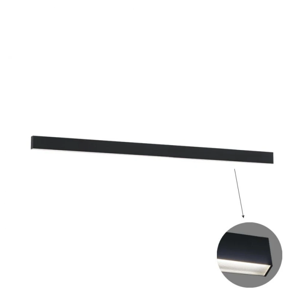 Γραμμικό Τοίχου L2820 3000K Μαύρο Microprismatic Dim. Ciba