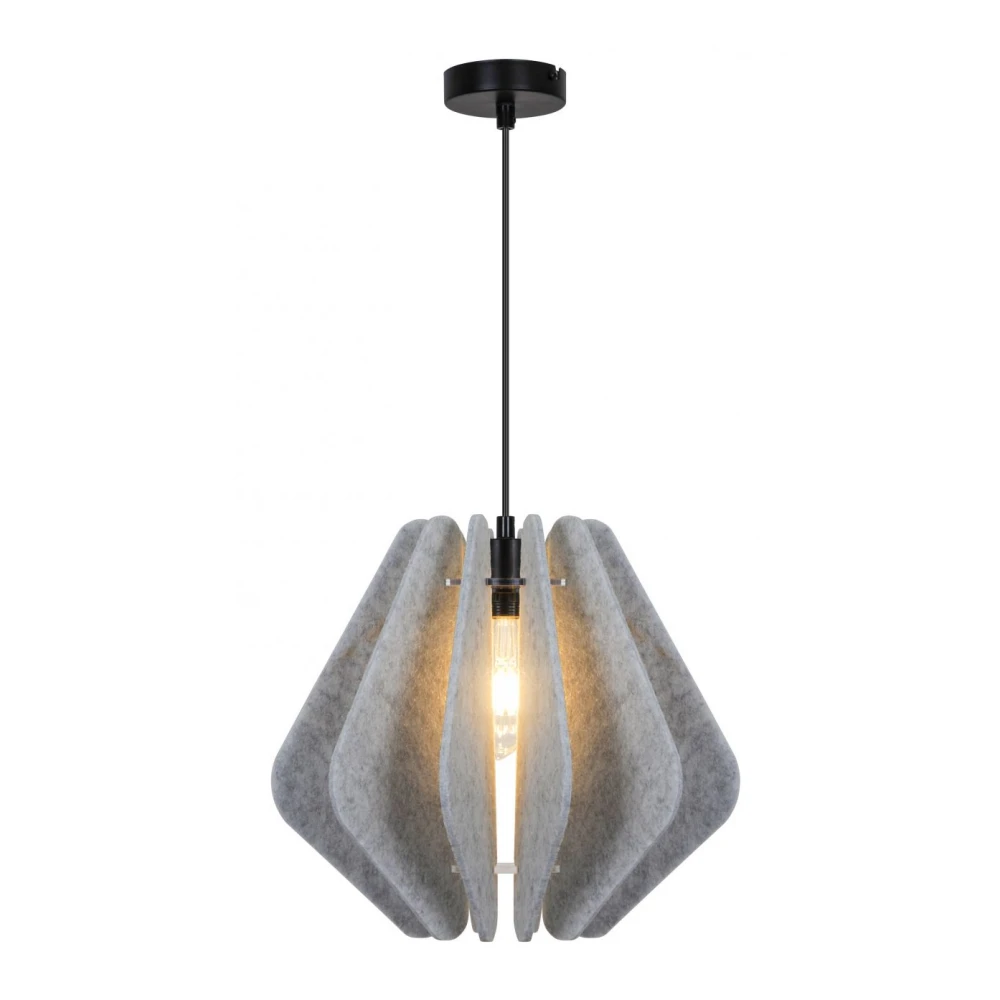 Κρεμαστό Μονόφωτο Φωτιστικό Γκρι 1xE27 Barano - Viokef