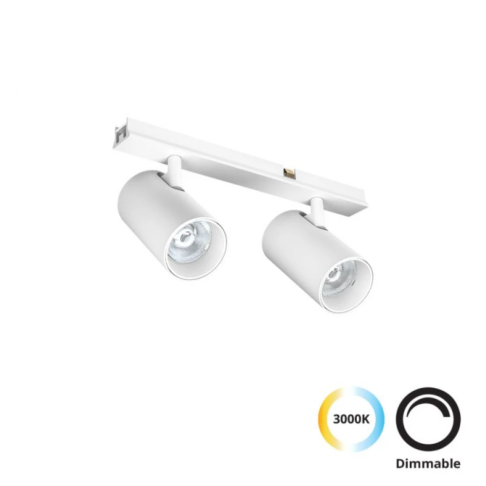 Διπλό Σποτ Track 10W Λευκό Slim Magnetic - Viokef