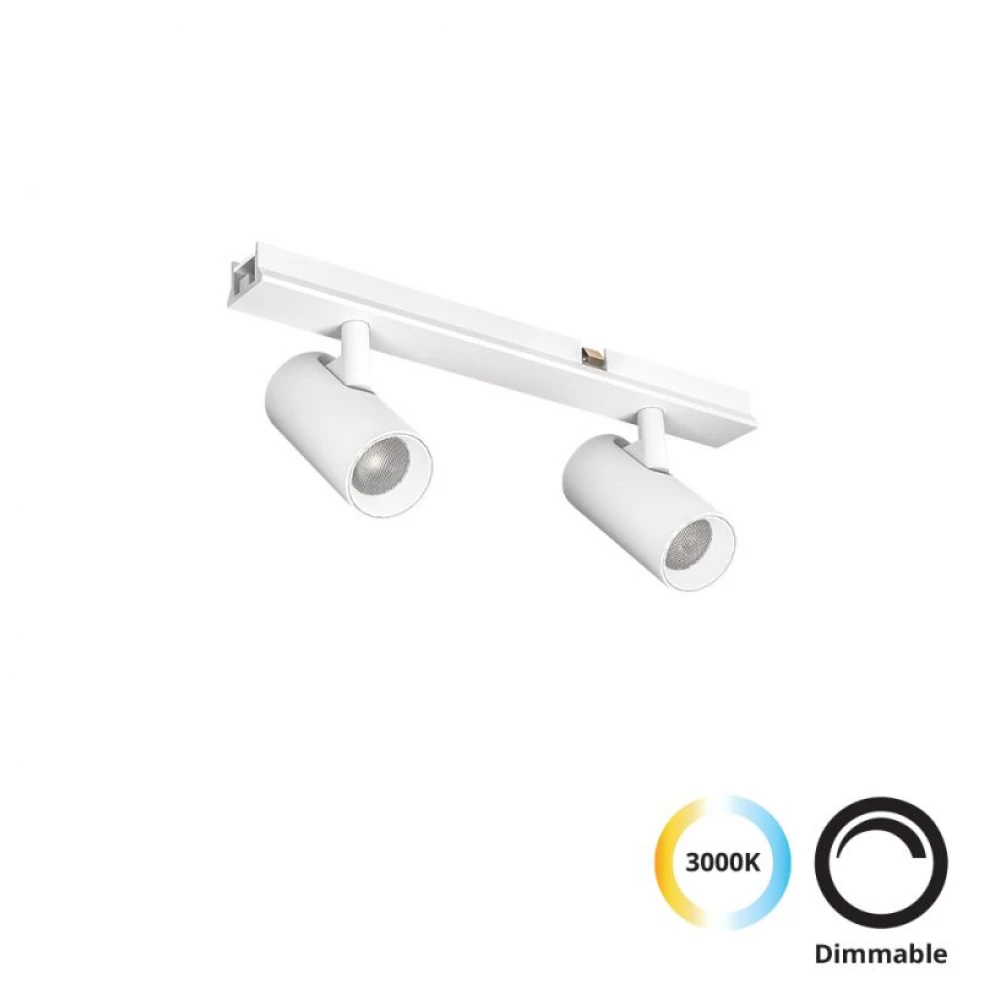 Διπλό Σποτ Track 7W Λευκό Slim Magnetic Viokef