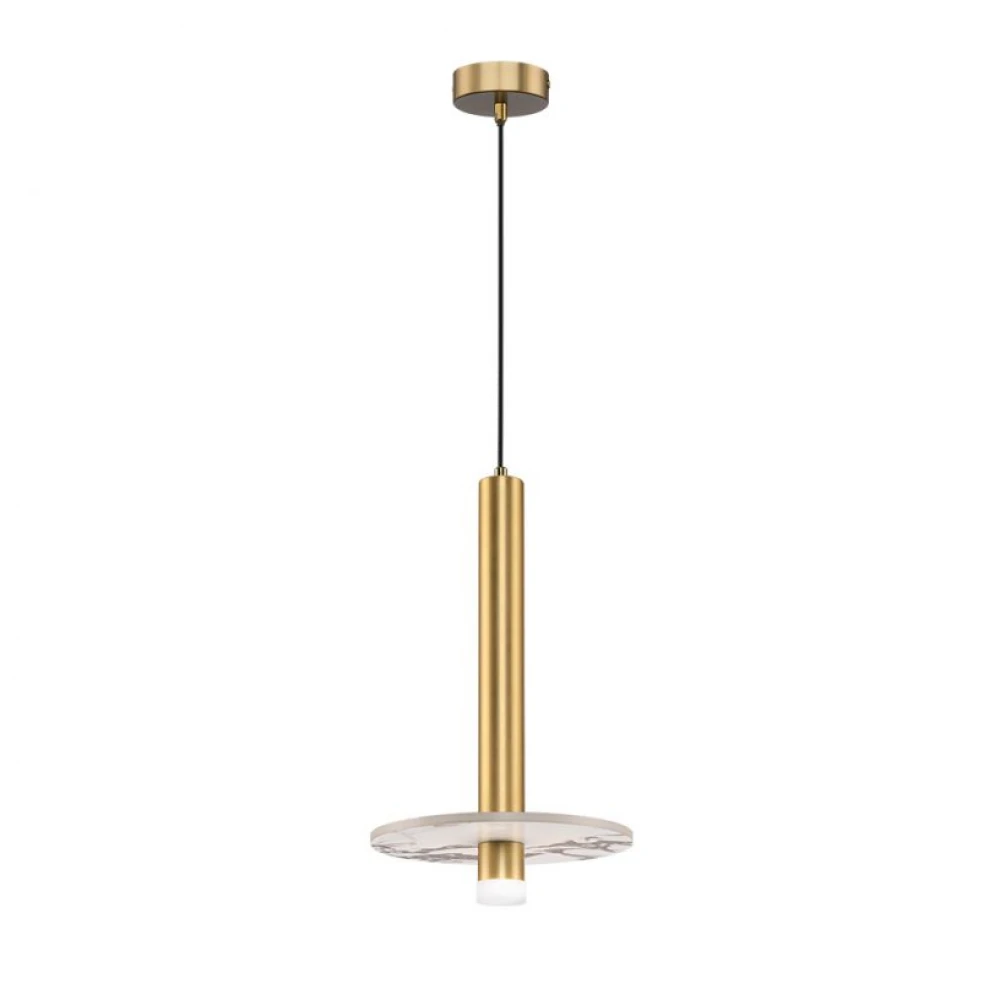 LED Κρεμαστό Φωτιστικό Μονόφωτο Χρυσό 8W CRI 94 Leandros - Viokef