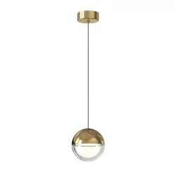 LED Κρεμαστό Μονόφωτο Φωτιστικό Χρυσό 7W CRI 93 Zirea - Viokef