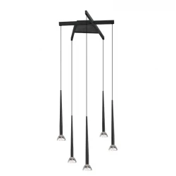 LED Κρεμαστό Φωτιστικό Μαύρο 5/Φωτο 32W cri93 Rina - Viokef