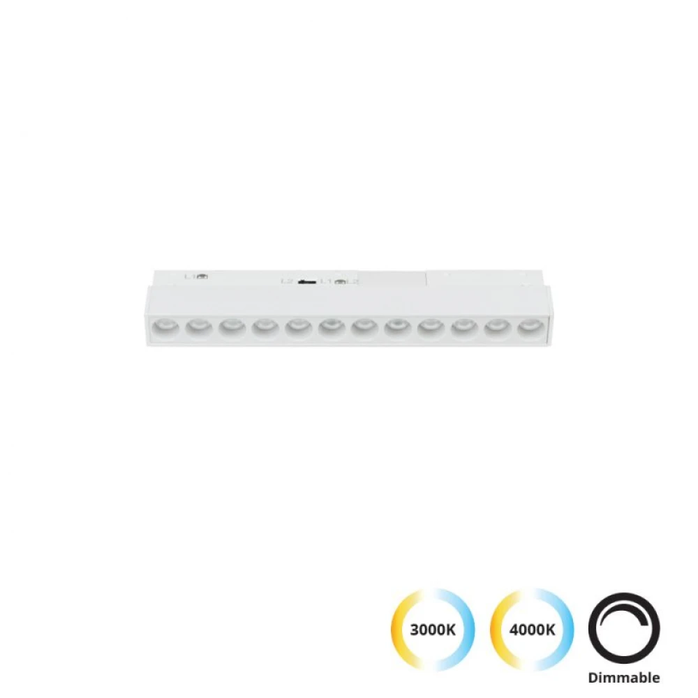 Linear Antiglare Λευκό L:220  2 CCT Magnetic Dimmable - Viokef