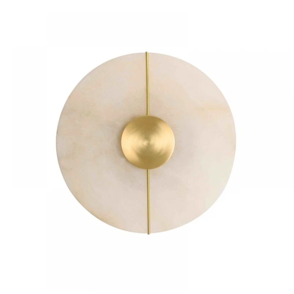 LED Φωτιστικό Τοίχου Από Μάρμαρο Χρυσό-Λευκό 6W Round Lusso - Viokef