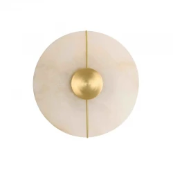 LED Φωτιστικό Τοίχου Από Μάρμαρο Χρυσό-Λευκό 6W Round Lusso - Viokef