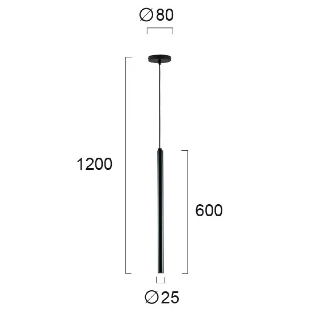 LED Κρεμαστό Φωτιστικό Σε Μαύρο Χρώμα 3W 3000K Duct - Viokef