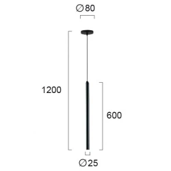 LED Κρεμαστό Φωτιστικό Σε Μαύρο Χρώμα 3W 3000K Duct - Viokef