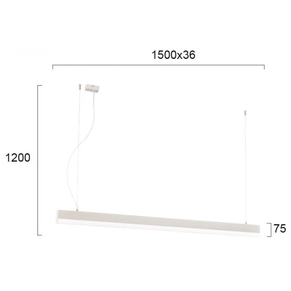 Κρεμαστό Γραμμικό Φωτιστικό Με LED 40W 3000K Σε Λευκό Χρώμα Aria VIOKEF