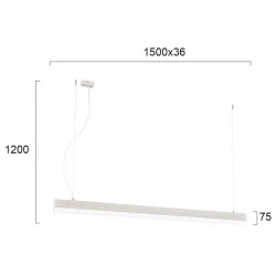 Κρεμαστό Γραμμικό Φωτιστικό Με LED 40W 4000K Σε Λευκό Χρώμα Aria VIOKEF