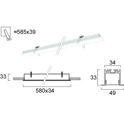 Γραμμικό Κρεμαστό 15W L580 3000K Σε Λευκό Χρώμα Sasa With trim VIOKEF