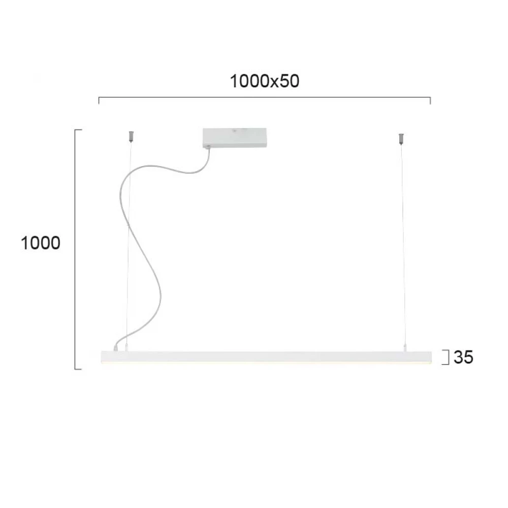 Κρεμαστό Φωτιστικό Στυλ Ράγας Με LED 48W Σε Λευκό Χρώμα Lynne VIOKEF