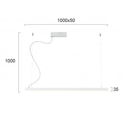 Κρεμαστό Φωτιστικό Στυλ Ράγας Με LED 48W Σε Λευκό Χρώμα Lynne VIOKEF