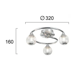 Κρεμαστό Φωτιστικό Τρίφωτο 3xE14 Serma VIOKEF
