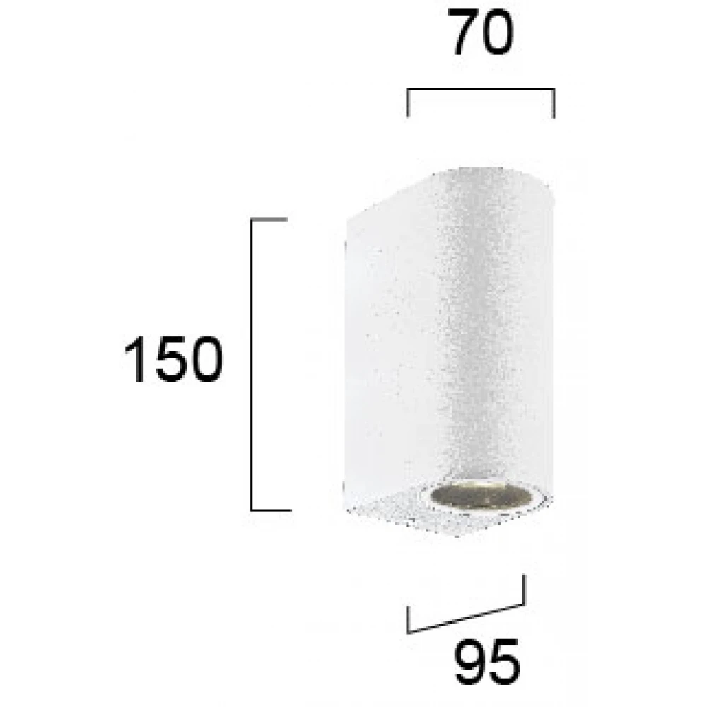 Μεταλλικό Επίτοιχο Φωτιστικό Από Αλουμίνιο Σε Λευκό H:150 2xGU10 IP44 TILOS VIOKEF