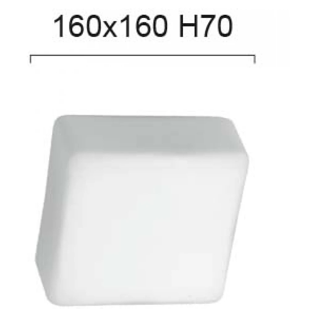 Πλαφονιέρα Τετράγωνη Από Οπάλ Σατινάτο Γυαλί Και Λευκή Μεταλλική Βάση 160X160 Tito VIOKEF