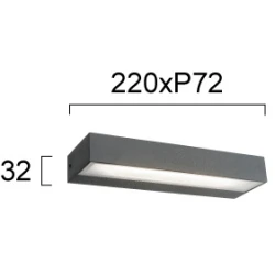 Εξωτερικού Χώρου Απλίκα Αλουμινίου L:220 LED IP54 TECH VIOKEF