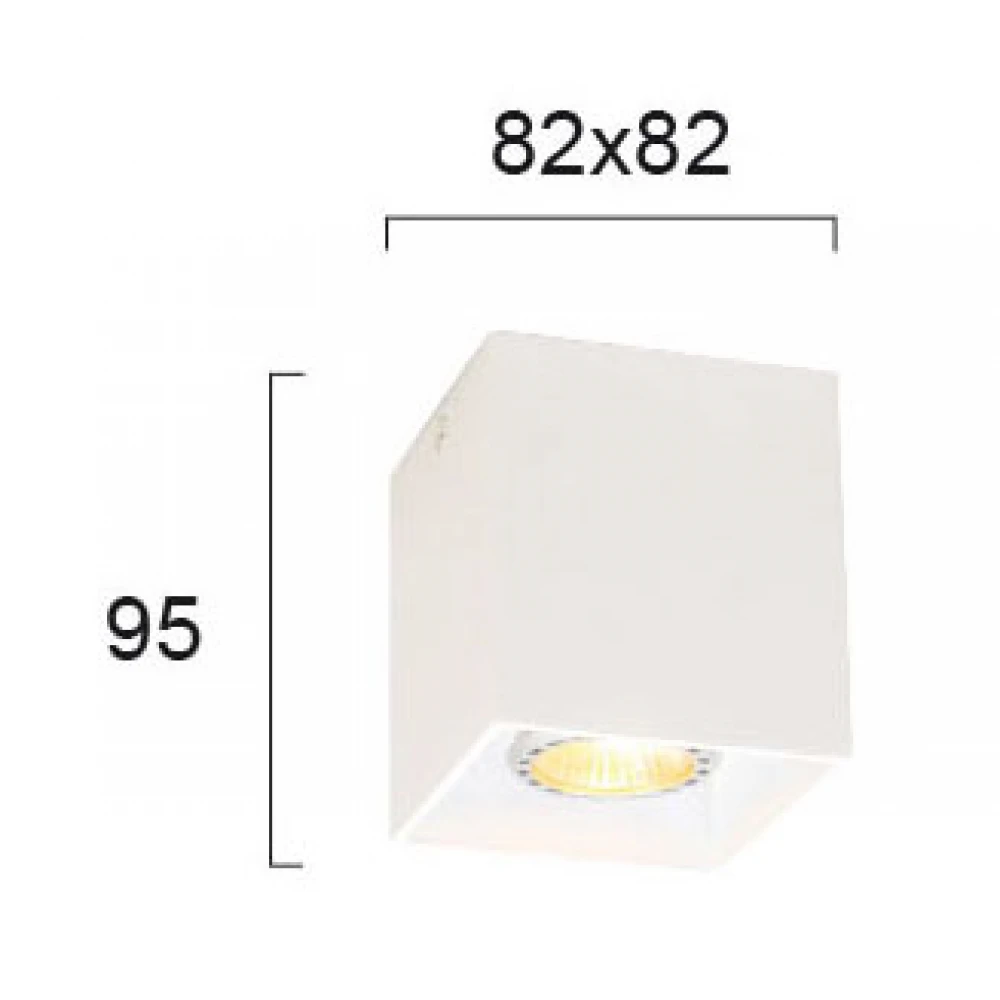 Φωτιστικό Downlight Square Dice GU10 82x82 Σε Λευκό Χρώμα VIOKEF