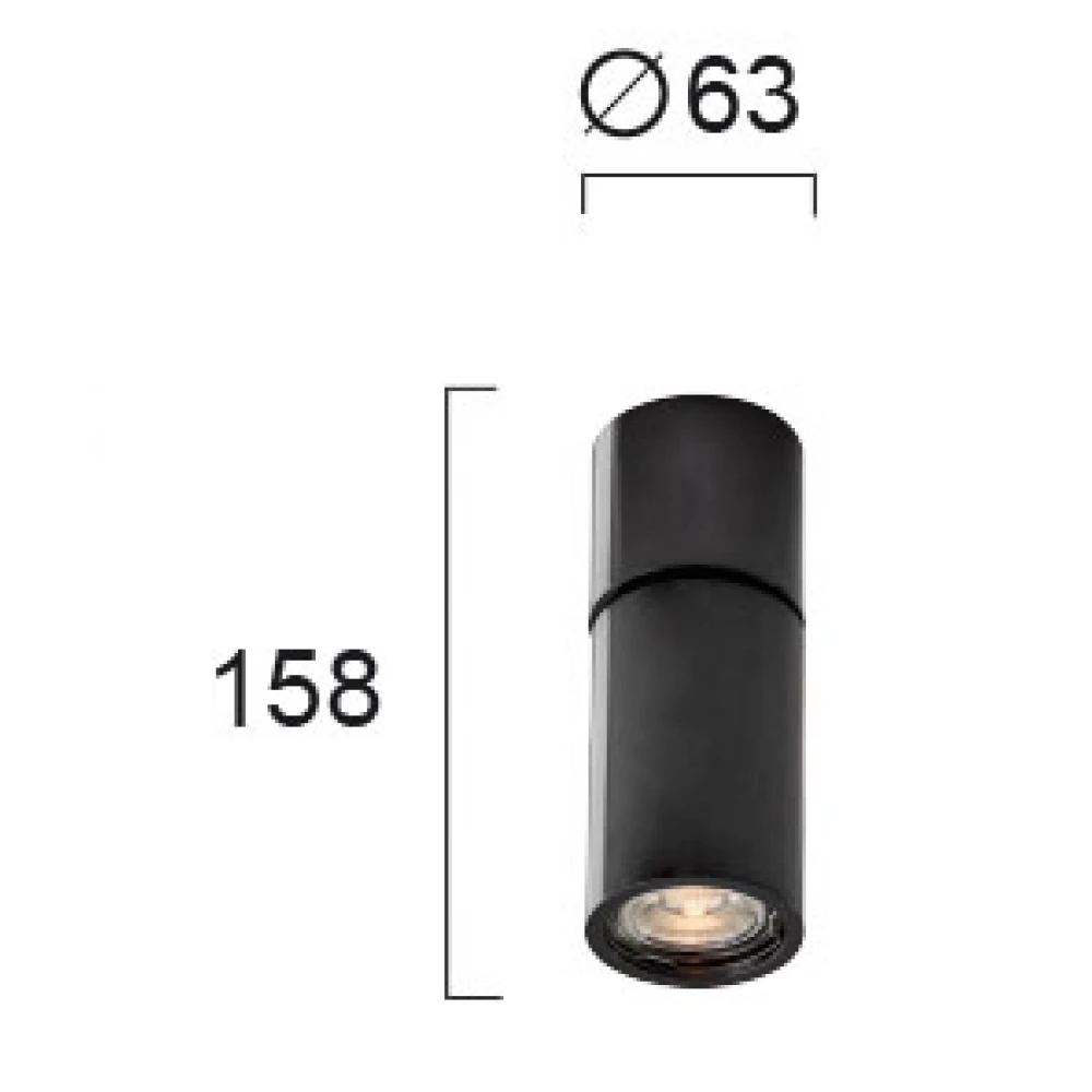 Σποτ Οροφής Σε Μαύρο Χρώμα Η:158 Nobby VIOKEF