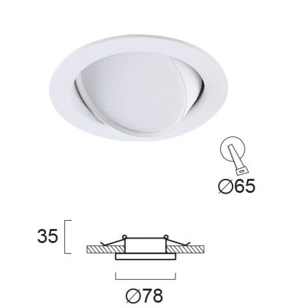 Σποτ Χωνευτό Λευκό 4W 3000K Nox VIOKEF