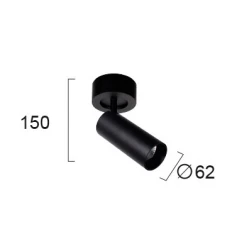 Σποτ Οροφής Σε Μαύρο Χρώμα Η:150 Reeds VIOKEF