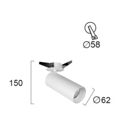 Σποτ Οροφής Χωνεύτο Σε Λευκό Χρώμα Η:150 Reeds VIOKEF