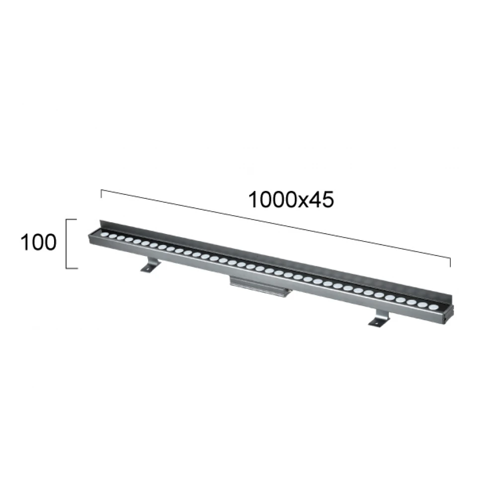LED Γραμμικό Wall Washer Αλουμινίου Σε Ανθρακί L:1000 IP66 Marvel VIOKEF