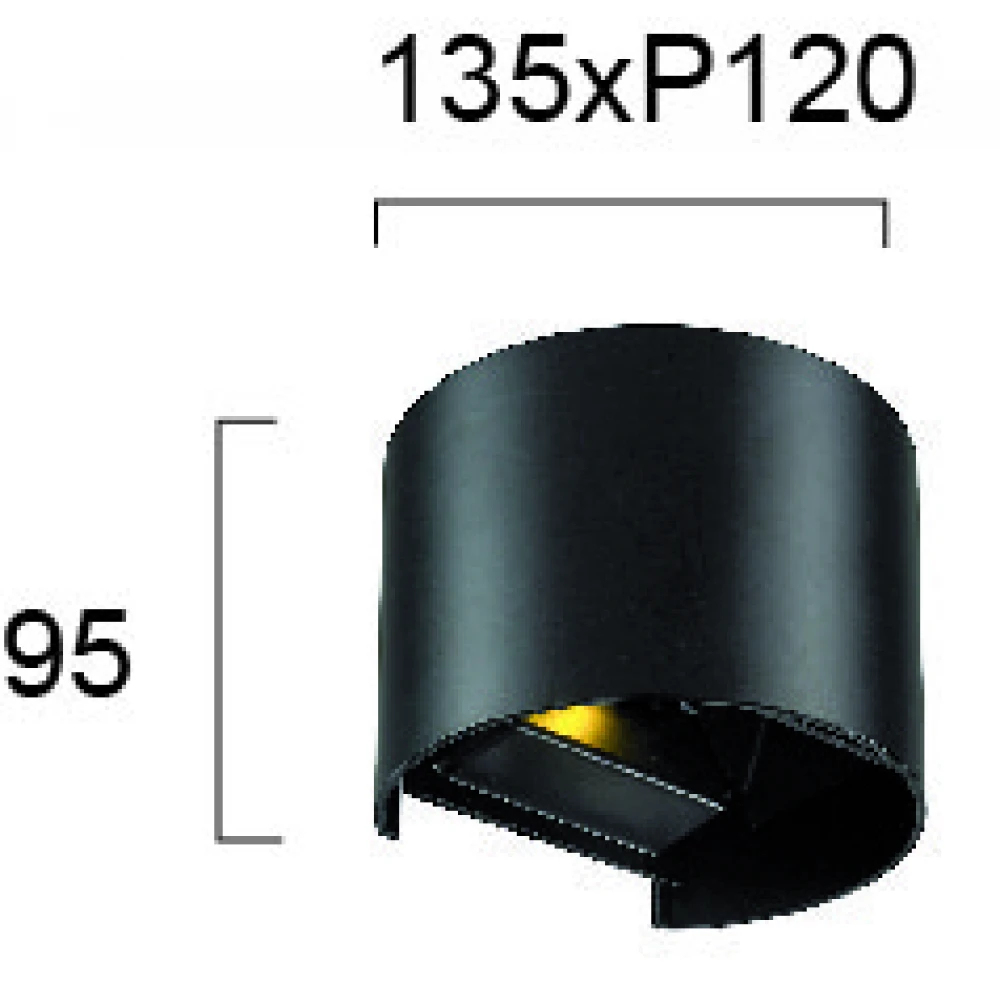 LED Μεταλλικό Επίτοιχο Φωτιστικό 6W Στρογγυλό Σε Μαύρο Greg VIOKEF IP44